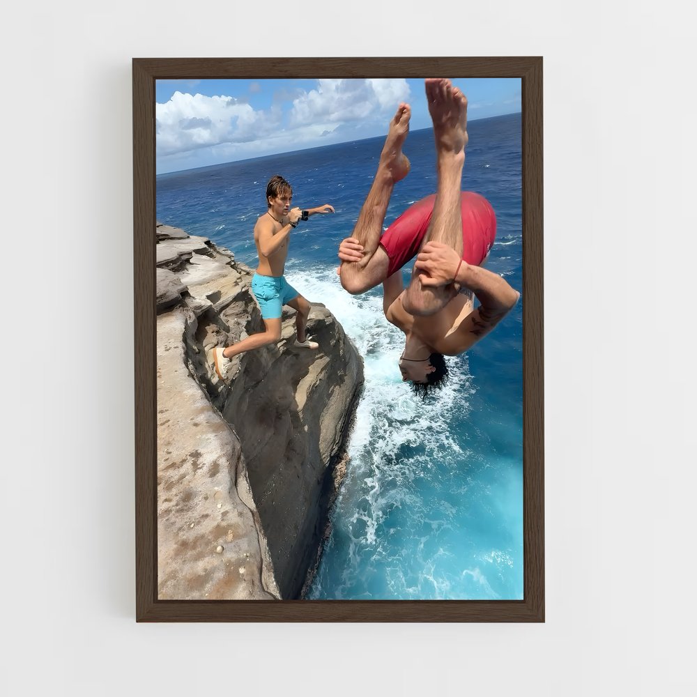 ap-cliff diving-1 cadre Bois foncé