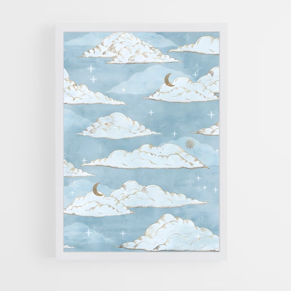 ap-cloud patterns-8 cadre Blanc