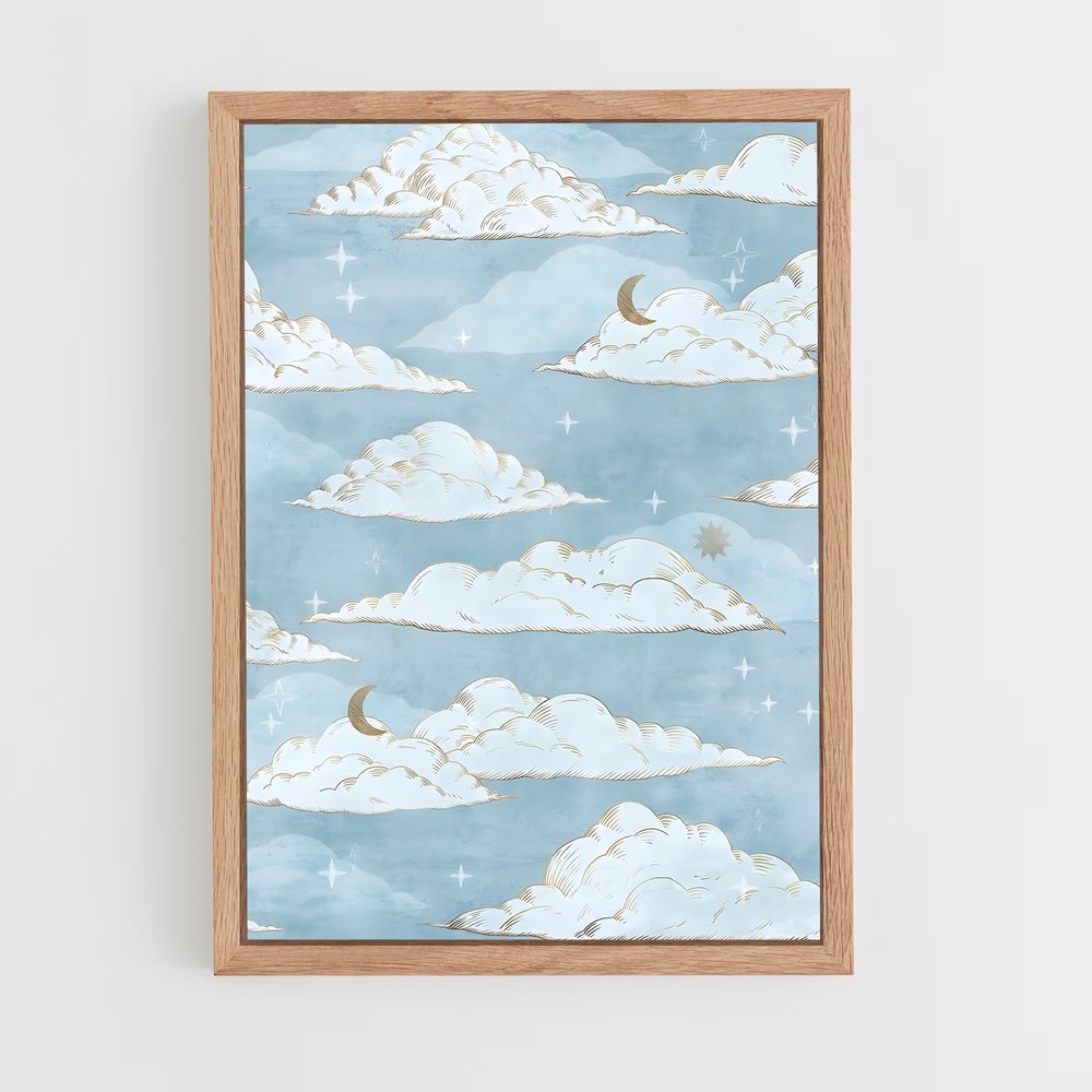 ap-cloud patterns-8 cadre Bois clair