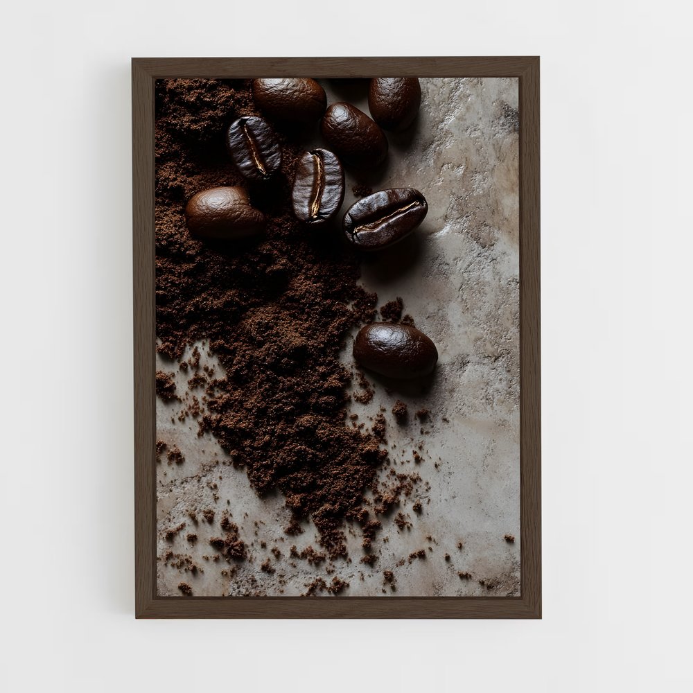 ap-coffee beans-2 cadre Bois foncé