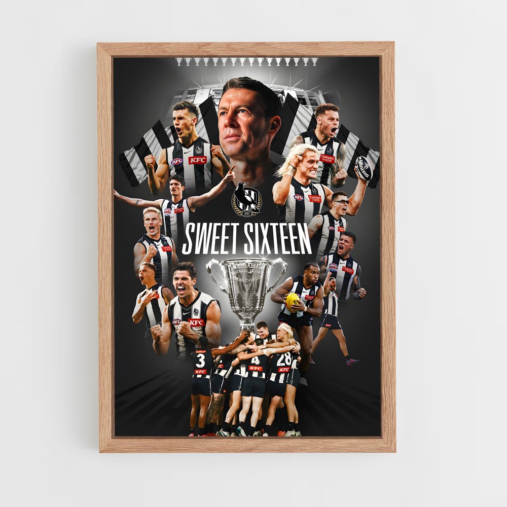 ap-collingwood magpies-6 cadre Bois clair
