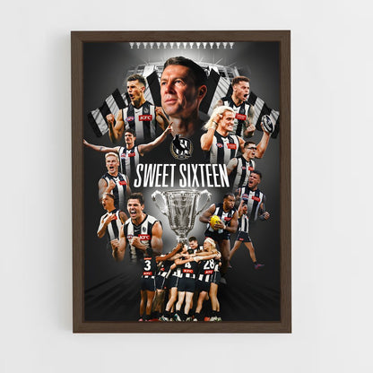 ap-collingwood magpies-6 cadre Bois foncé