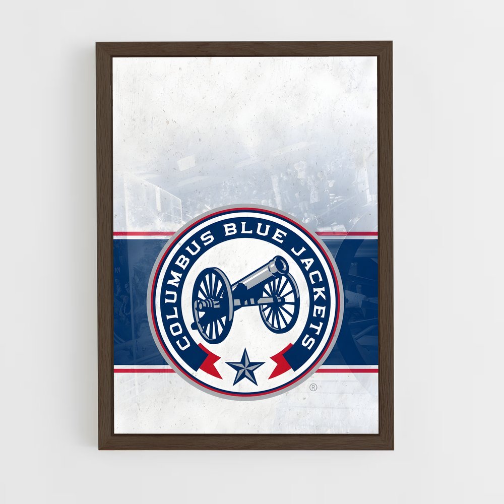 ap-columbus blue jackets-10 cadre Bois foncé