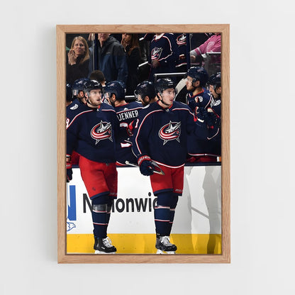 ap-columbus blue jackets-11 cadre Bois clair