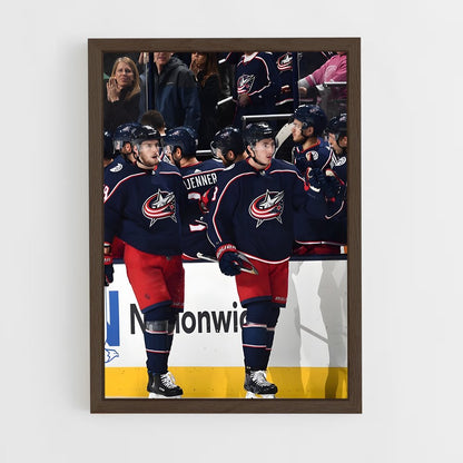 ap-columbus blue jackets-11 cadre Bois foncé