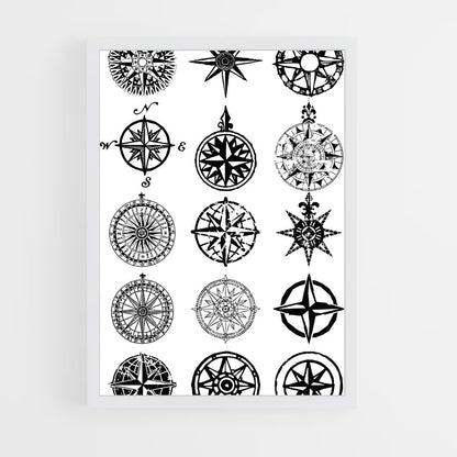 ap-compass rose-1 cadre Blanc