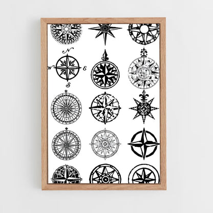 ap-compass rose-1 cadre Bois clair