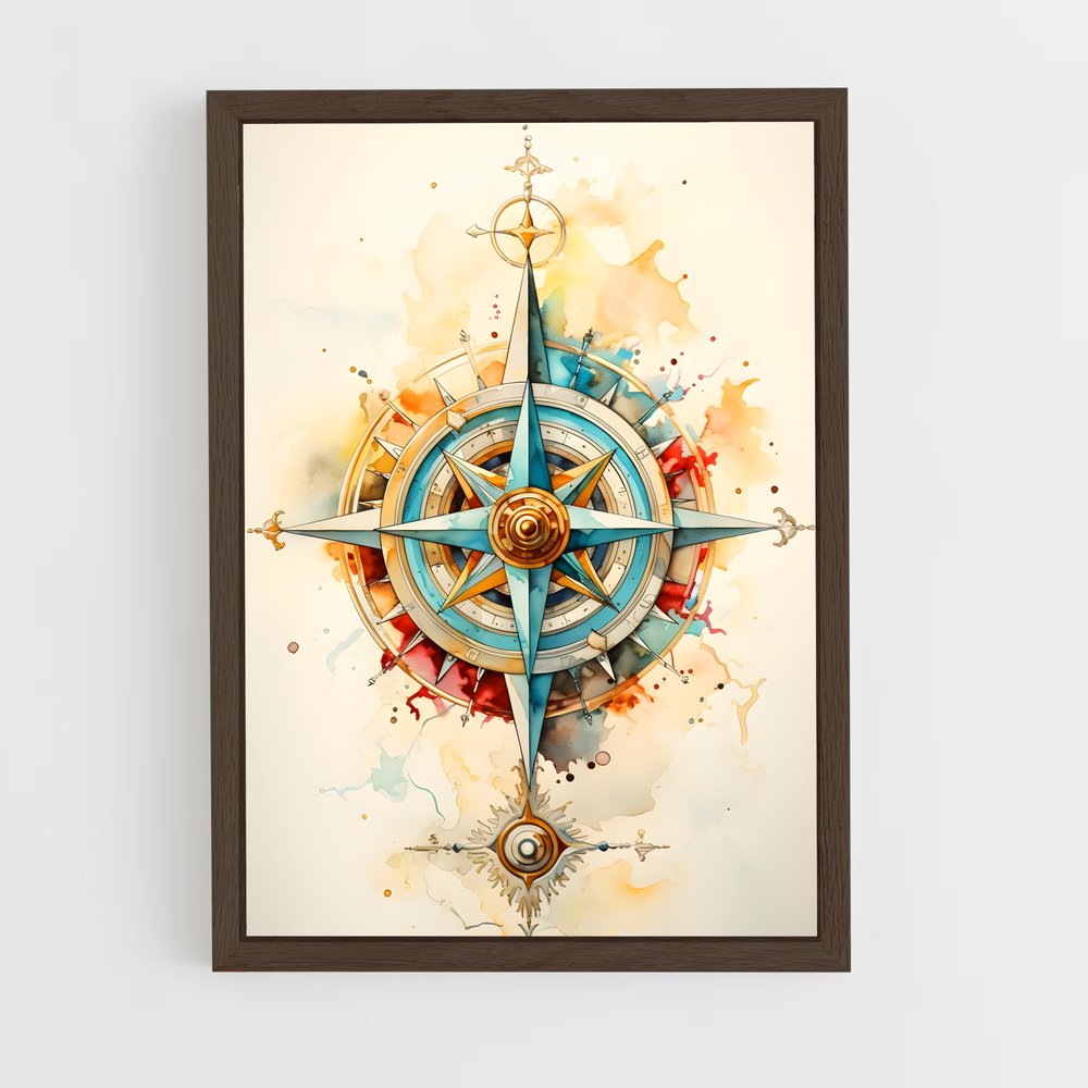 ap-compass rose-2 cadre Bois foncé