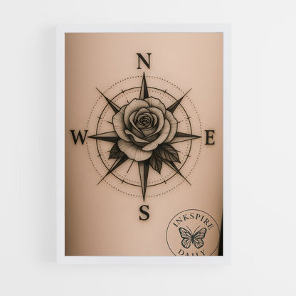 ap-compass rose-4 cadre Blanc