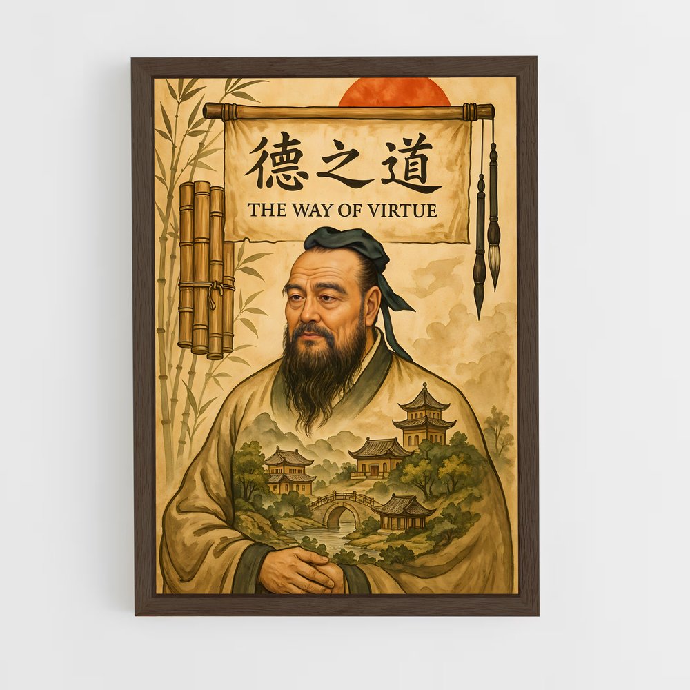 ap-confucius-7 cadre Bois foncé