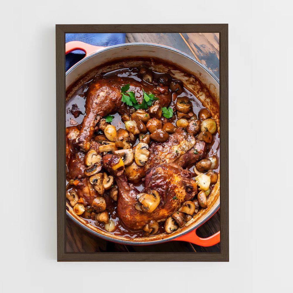 ap-coq au vin-3 cadre Bois foncé