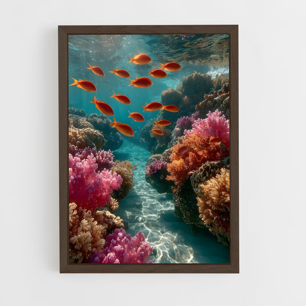 ap-coral reef-10 cadre Bois foncé