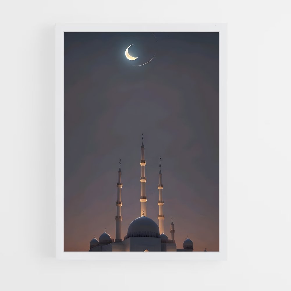 ap-crescent moon star-3 cadre Blanc