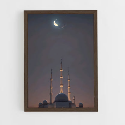 ap-crescent moon star-3 cadre Bois foncé