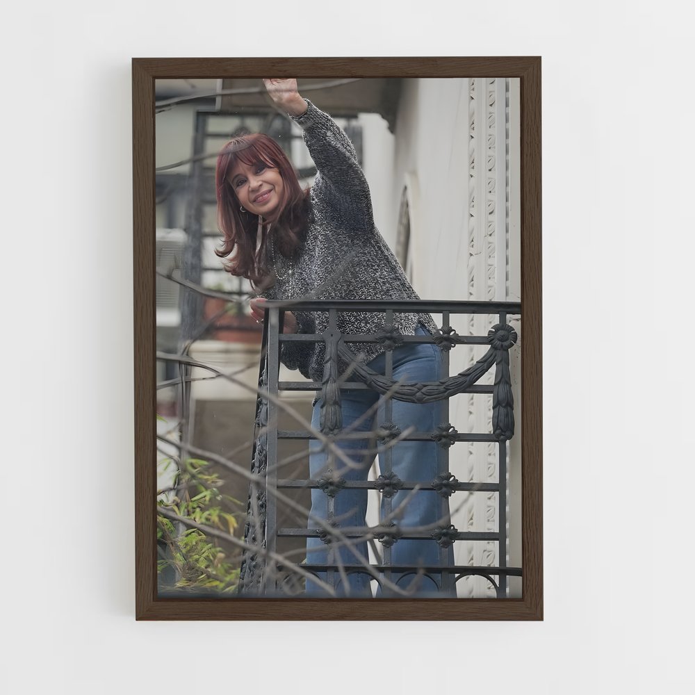 ap-cristina kirchner-4 cadre Bois foncé