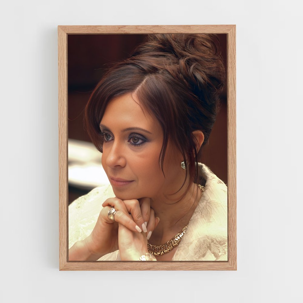 ap-cristina kirchner-7 cadre Bois clair