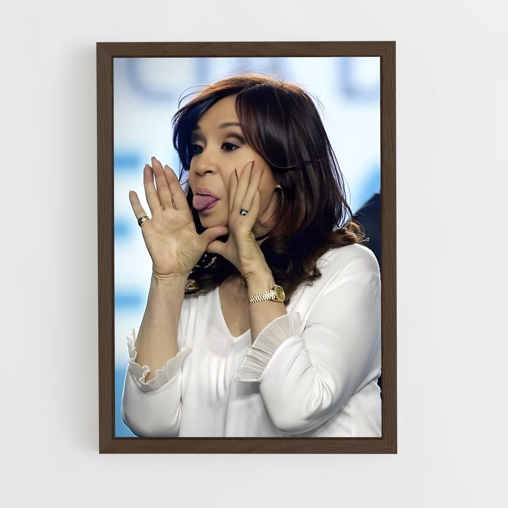 ap-cristina kirchner-8 cadre Bois foncé