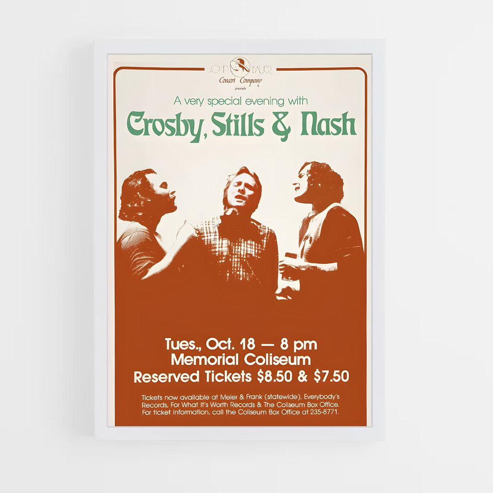 ap-crosby stills nash and young-2 cadre Blanc