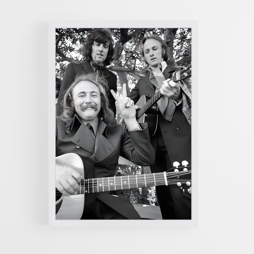 ap-crosby stills nash and young-3 cadre Blanc