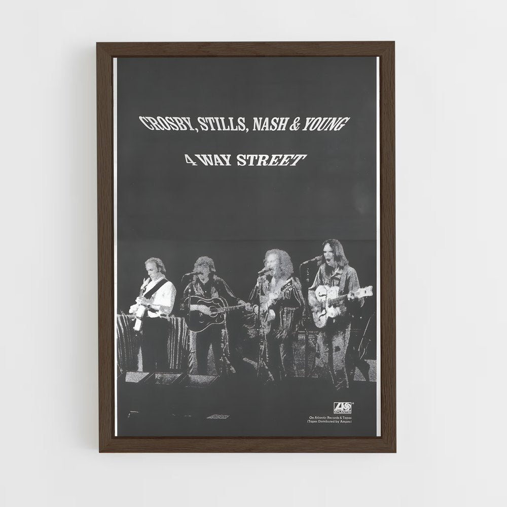 ap-crosby stills nash and young-4 cadre Bois foncé