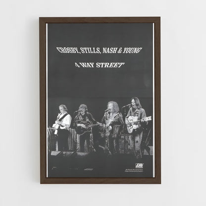 ap-crosby stills nash and young-4 cadre Bois foncé