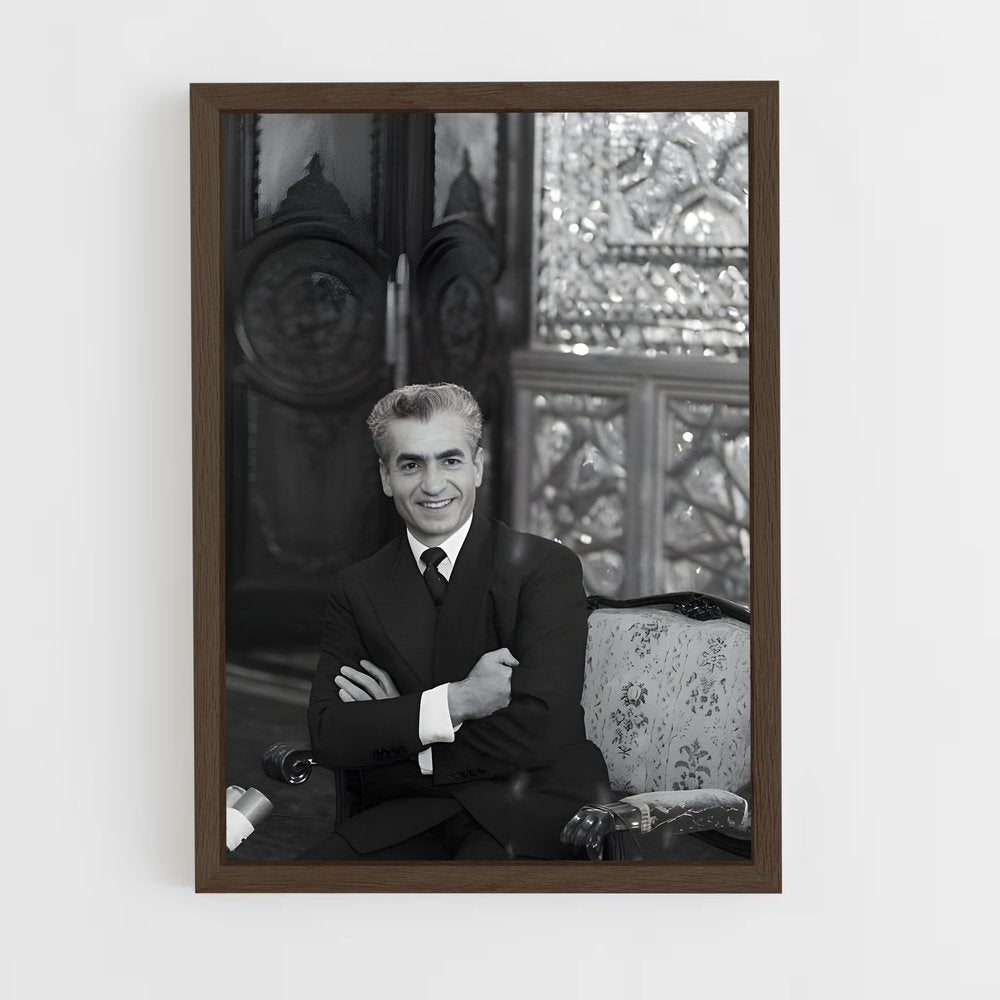 ap-crown prince reza pahlavi-4 cadre Bois foncé