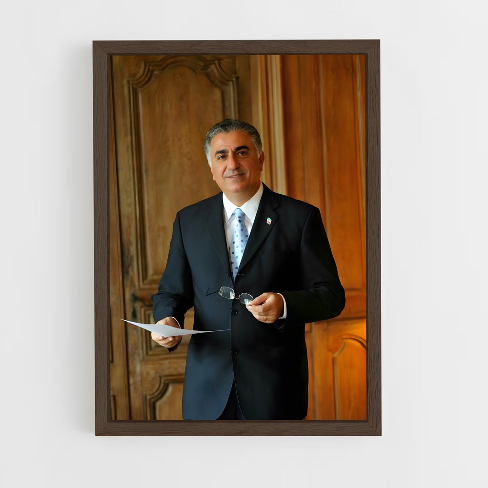 ap-crown prince reza pahlavi-6 cadre Bois foncé