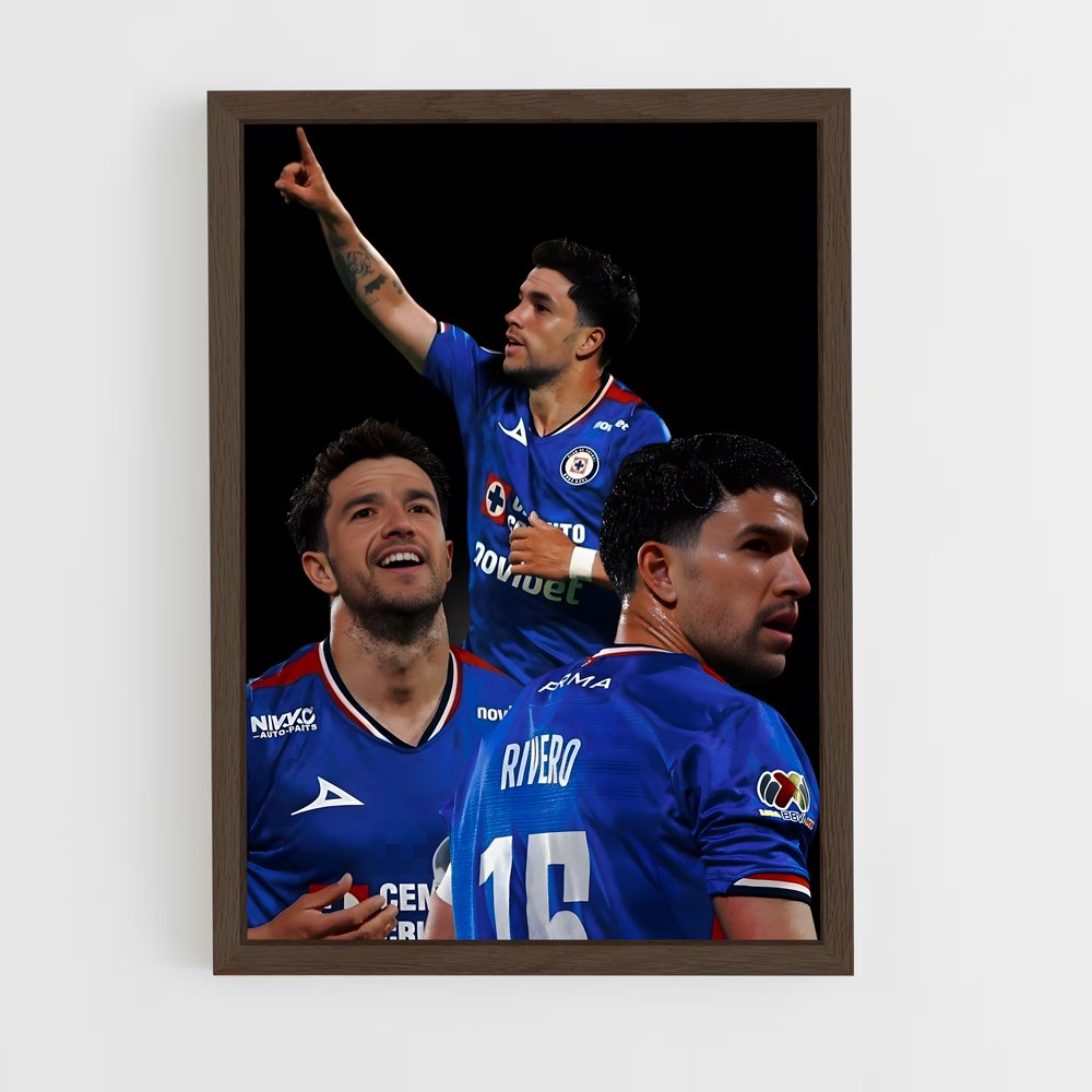 ap-cruz azul fc-3 cadre Bois foncé