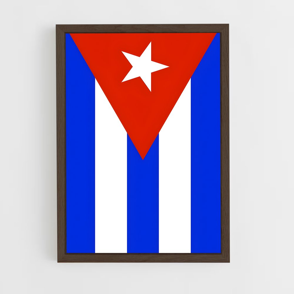 ap-cuba flag-2 cadre Bois foncé