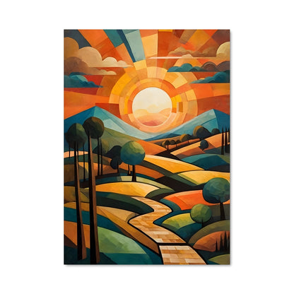 Poster Crépuscule Cubiste