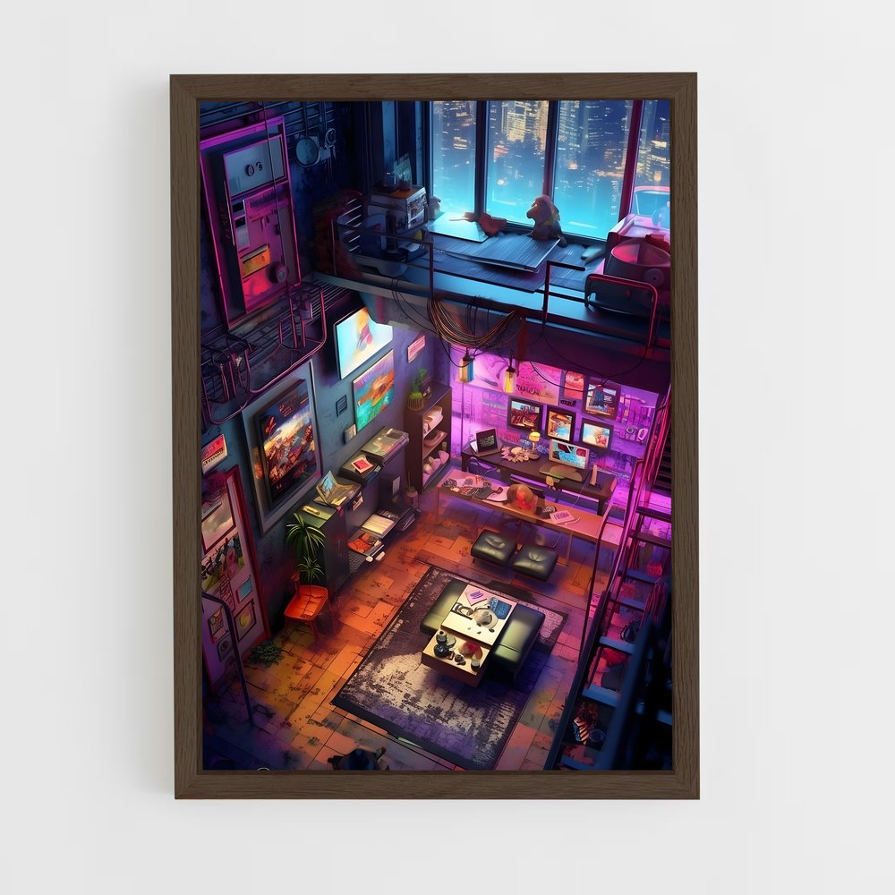 ap-cyberpunk-19 cadre Bois foncé