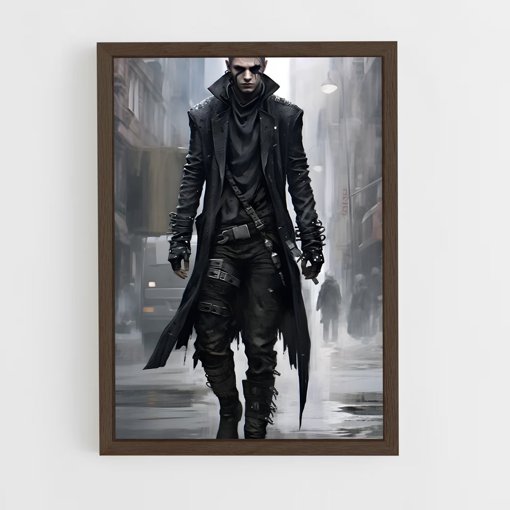 ap-cyberpunk fantasy-8 cadre Bois foncé