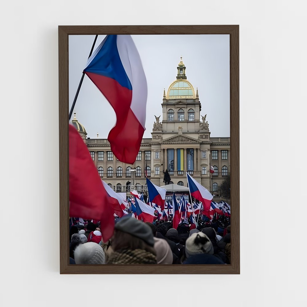ap-czech republic flag-2 cadre Bois foncé