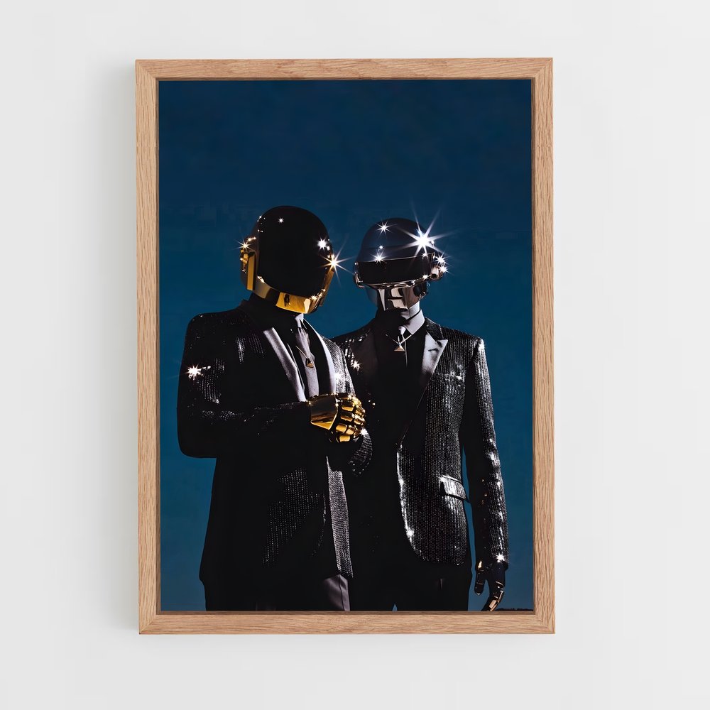 ap-daft punk-1 cadre Bois clair