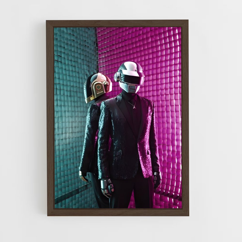 ap-daft punk-5 cadre Bois foncé