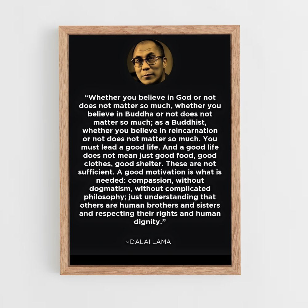 ap-dalai lama-4 cadre Bois clair