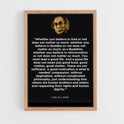 ap-dalai lama-4 cadre Bois clair