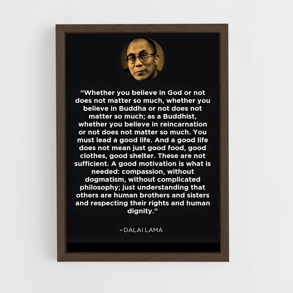 ap-dalai lama-4 cadre Bois foncé
