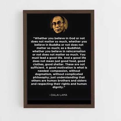 ap-dalai lama-4 cadre Bois foncé