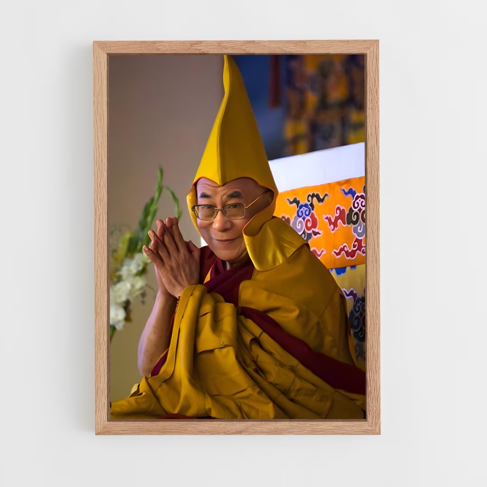 ap-dalai lama-5 cadre Bois clair