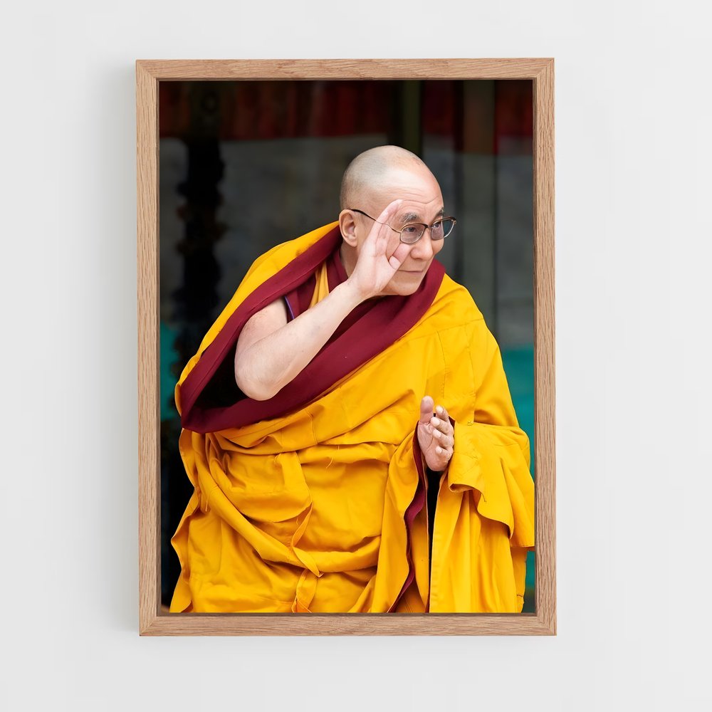 ap-dalai lama-6 cadre Bois clair