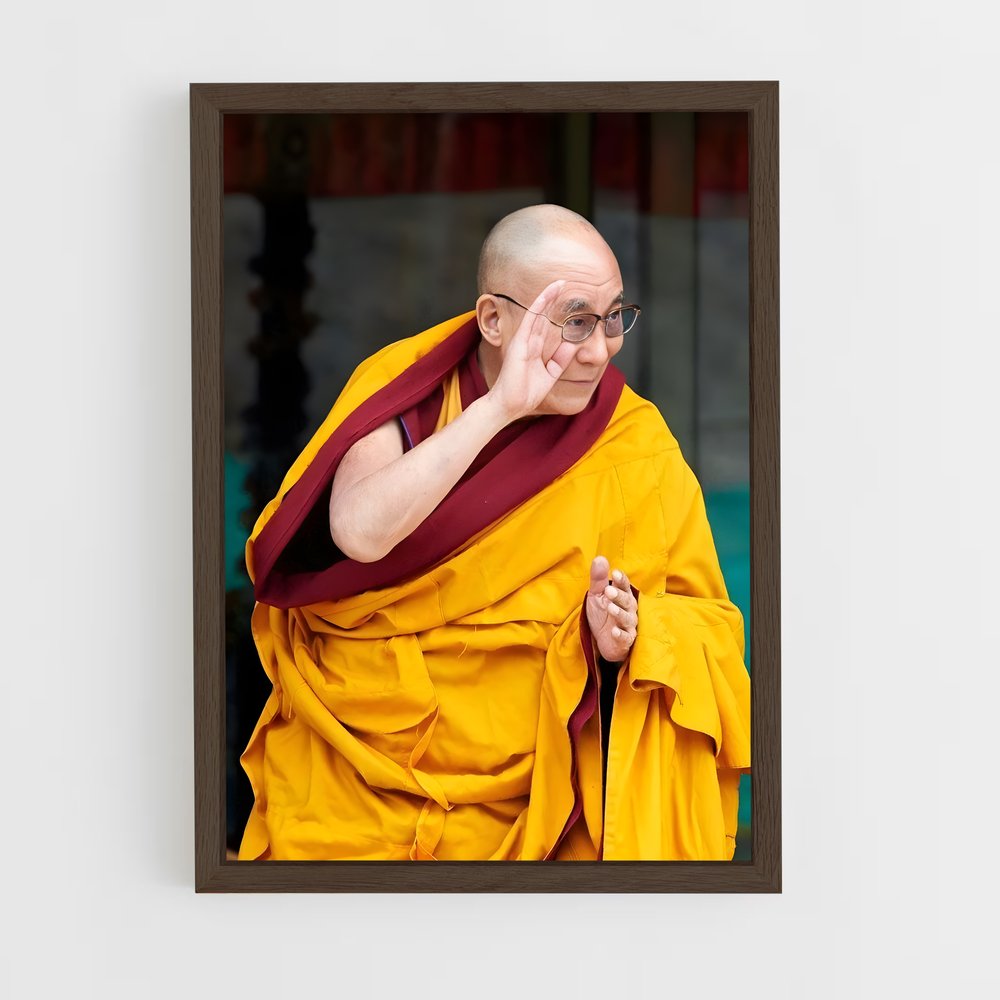 ap-dalai lama-6 cadre Bois foncé