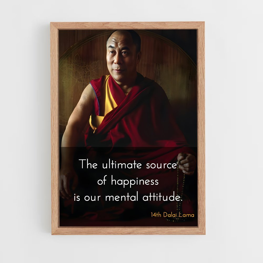 ap-dalai lama-7 cadre Bois clair
