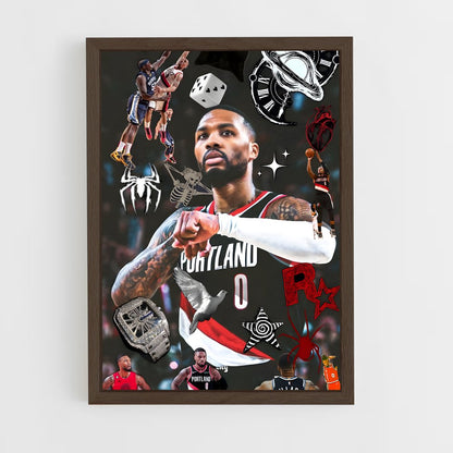 ap-damian lillard-2 cadre Bois foncé