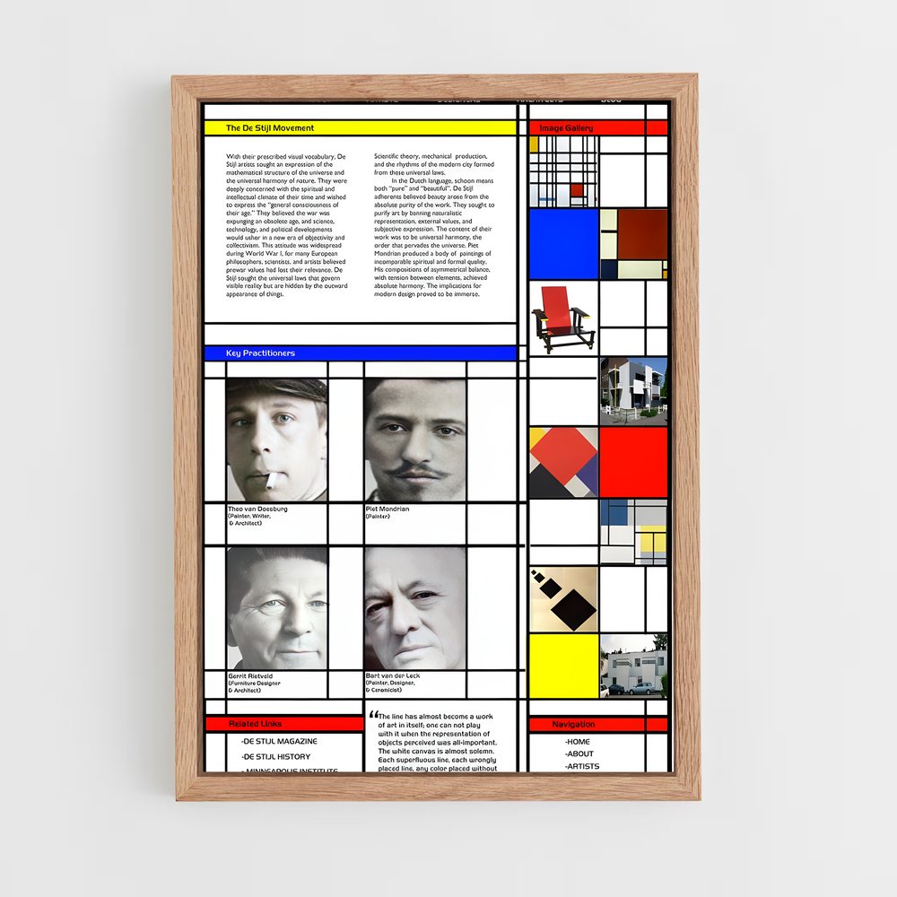 ap-de stijl-5 cadre Bois clair