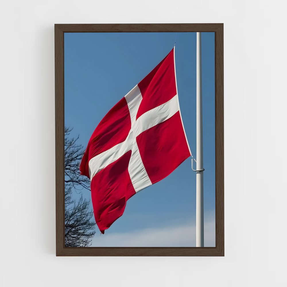 ap-denmark flag-5 cadre Bois foncé