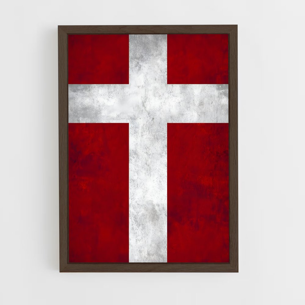 ap-denmark flag-6 cadre Bois foncé