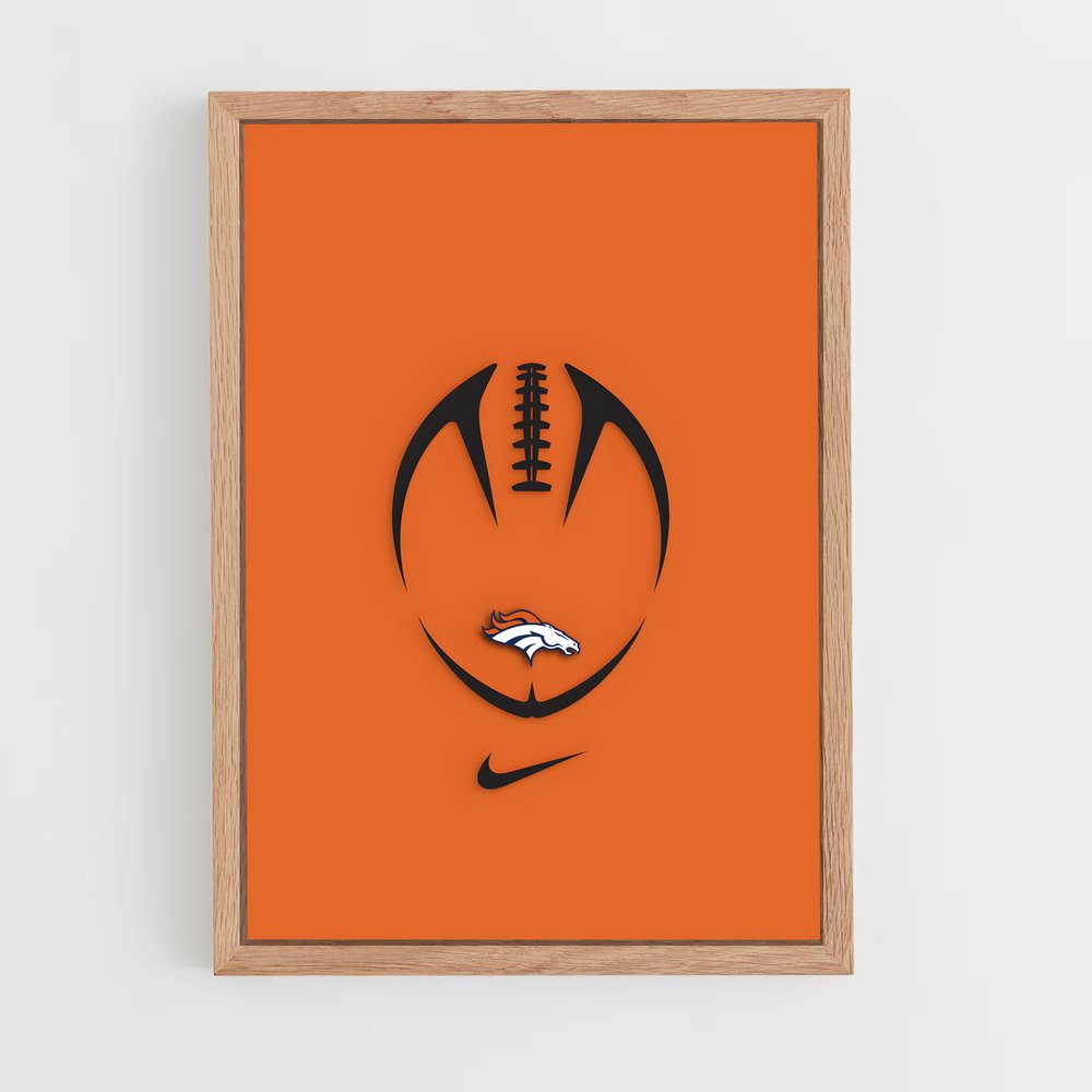 ap-denver broncos-5 cadre Bois clair