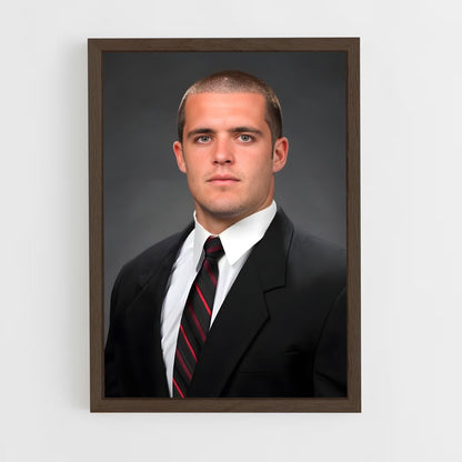 ap-derek carr-6 cadre Bois foncé