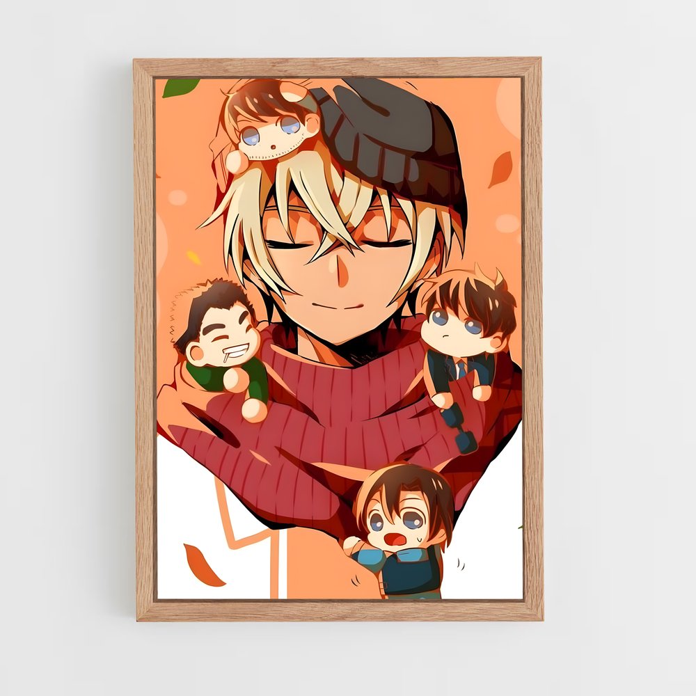 ap-detective conan-1 cadre Bois clair
